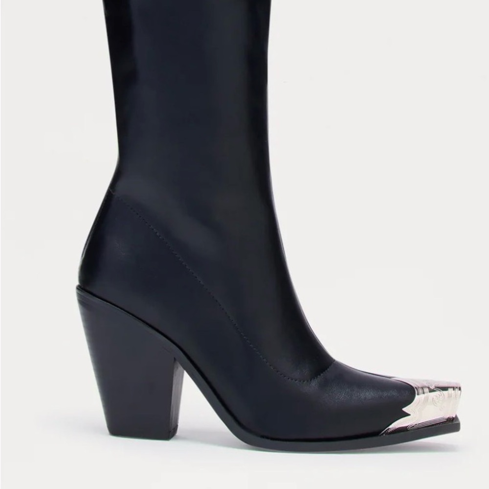 Fashion Nova Elegant Black Heeled Boots